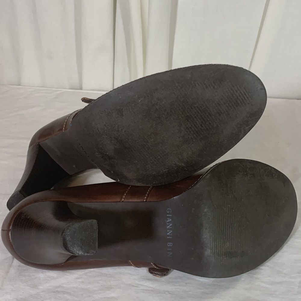 Gianni Bini Brown Mary Jane Style Stacked Wooden Heel, 11B - Picture 6 of 10